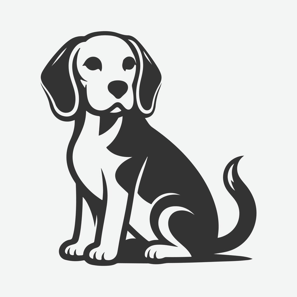 Majestic Beagle Silhouette, Ideal for Art, Crafts, and Design Projects vector