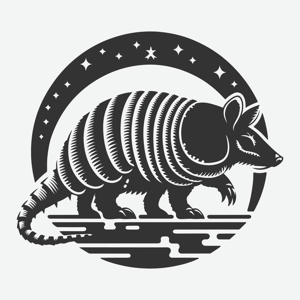 Majestic Armadillo Silhouette, Perfect for Artistic and Creative Projects vector