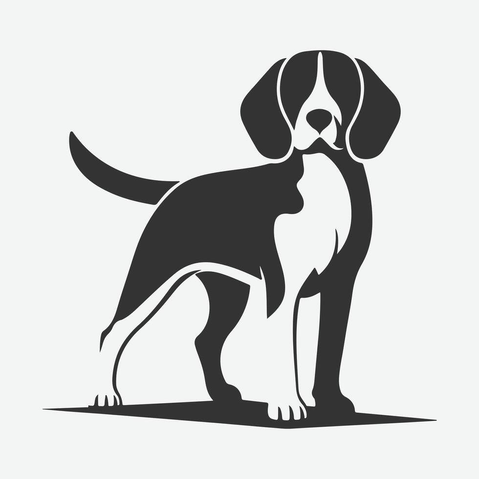 Majestic Beagle Silhouette, Ideal for Art, Crafts, and Design Projects vector