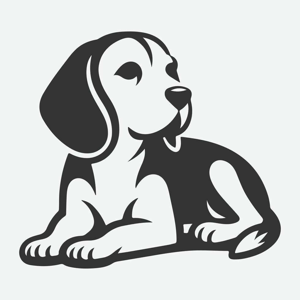 Majestic Beagle Silhouette, Ideal for Art, Crafts, and Design Projects vector