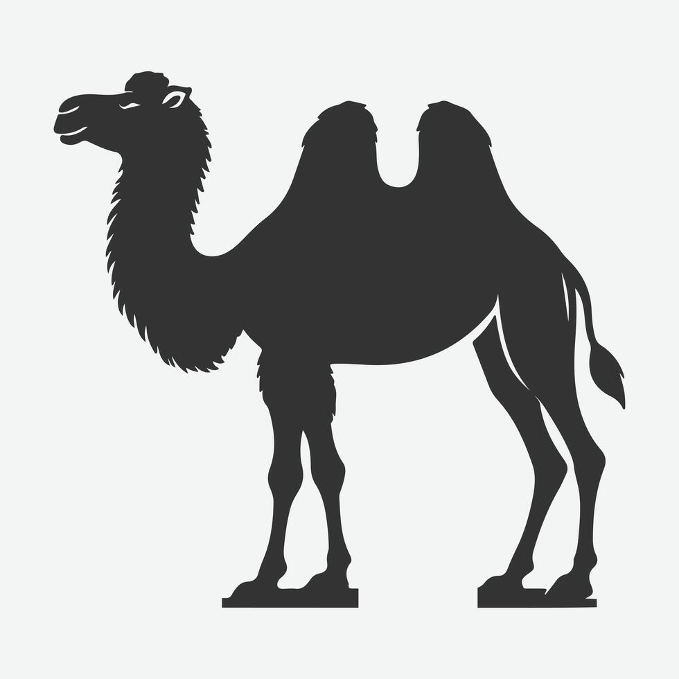 Majestic Camel Silhouette, Ideal for Art, Design, and Craft Projects vector