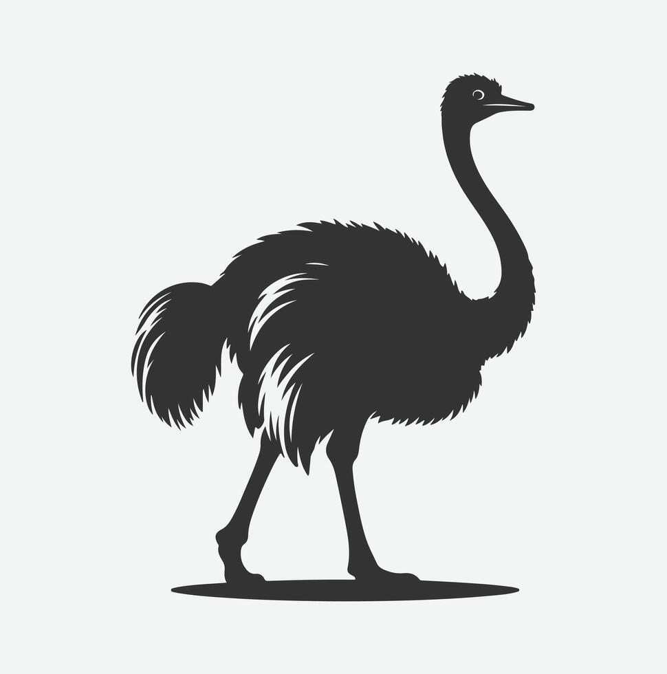 Majestic Ostrich Silhouette, Perfect for Artistic and Design Projects vector