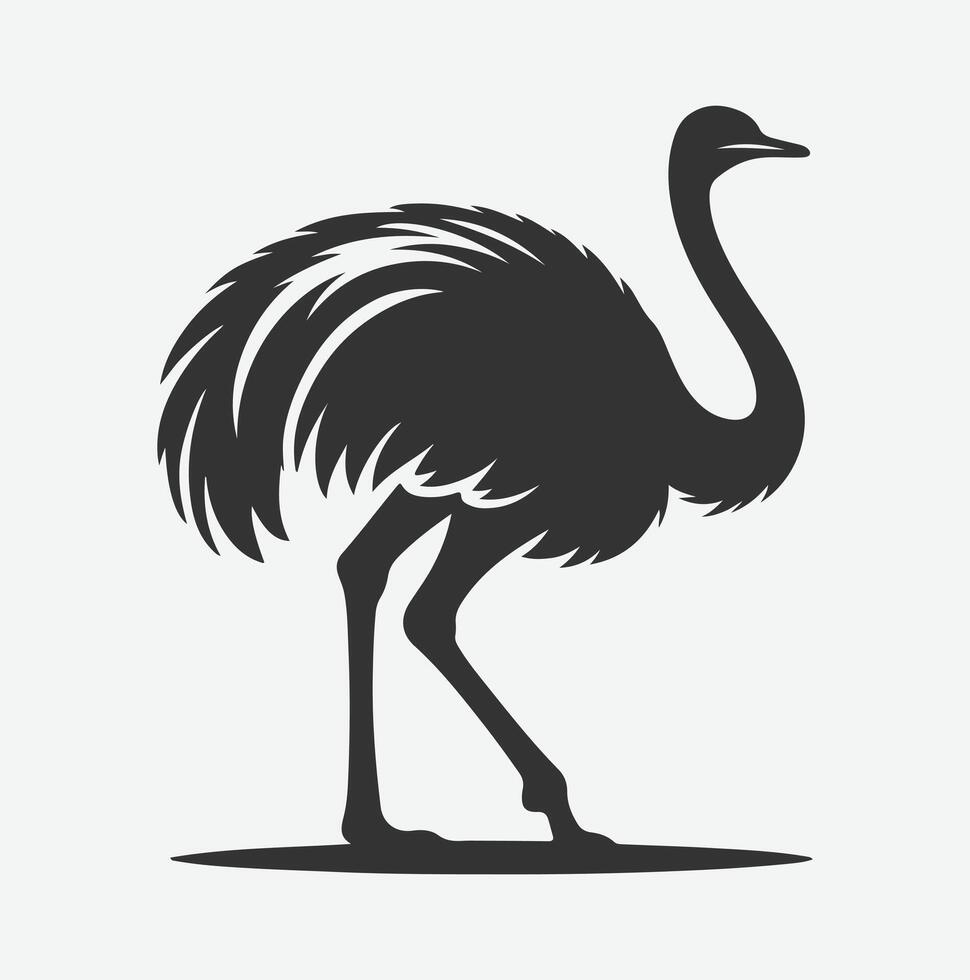 Majestic Ostrich Silhouette, Perfect for Artistic and Design Projects vector
