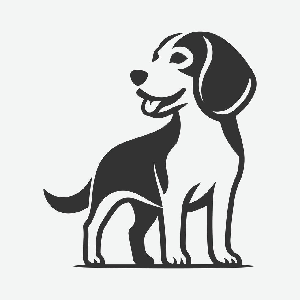 Majestic Beagle Silhouette, Ideal for Art, Crafts, and Design Projects vector