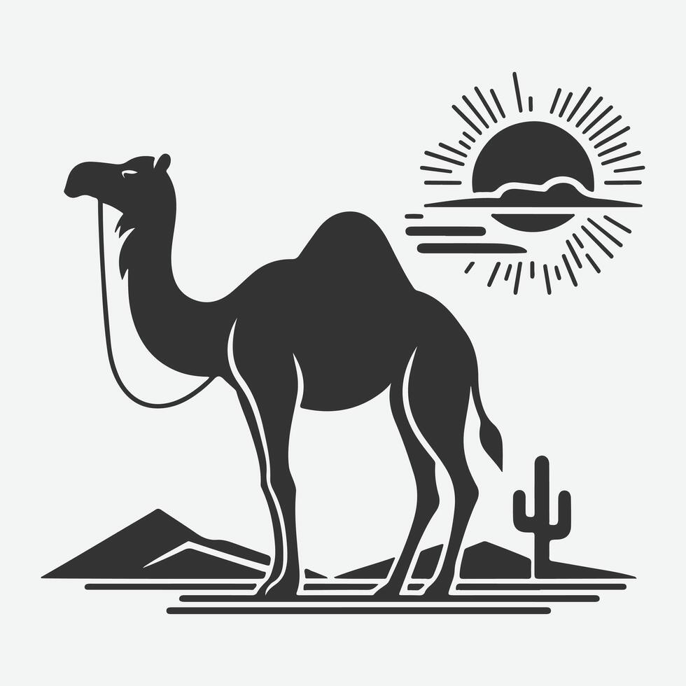 Majestic Camel Silhouette, Ideal for Art, Design, and Craft Projects vector