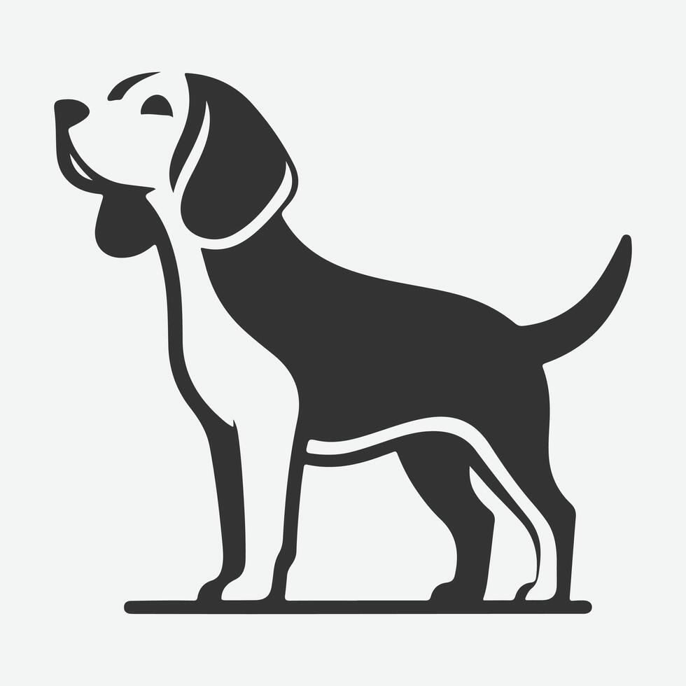 Majestic Beagle Silhouette, Ideal for Art, Crafts, and Design Projects vector