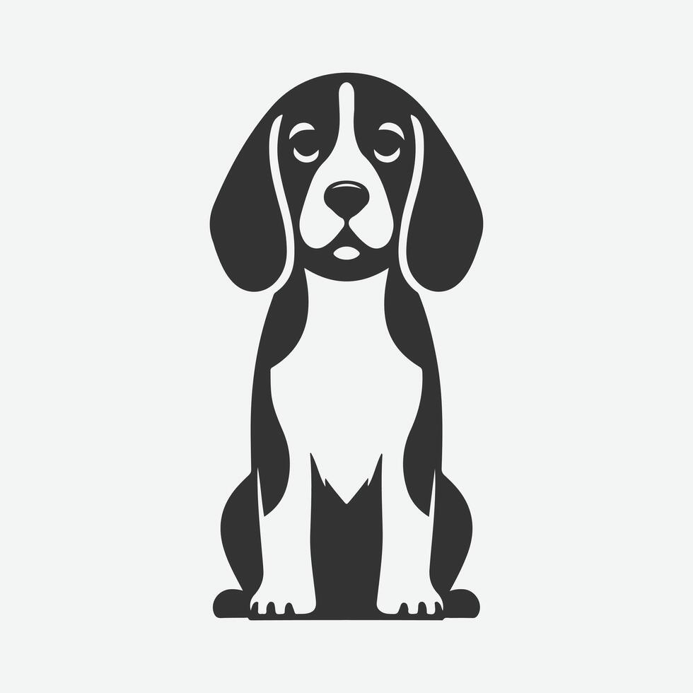 Majestic Beagle Silhouette, Ideal for Art, Crafts, and Design Projects vector