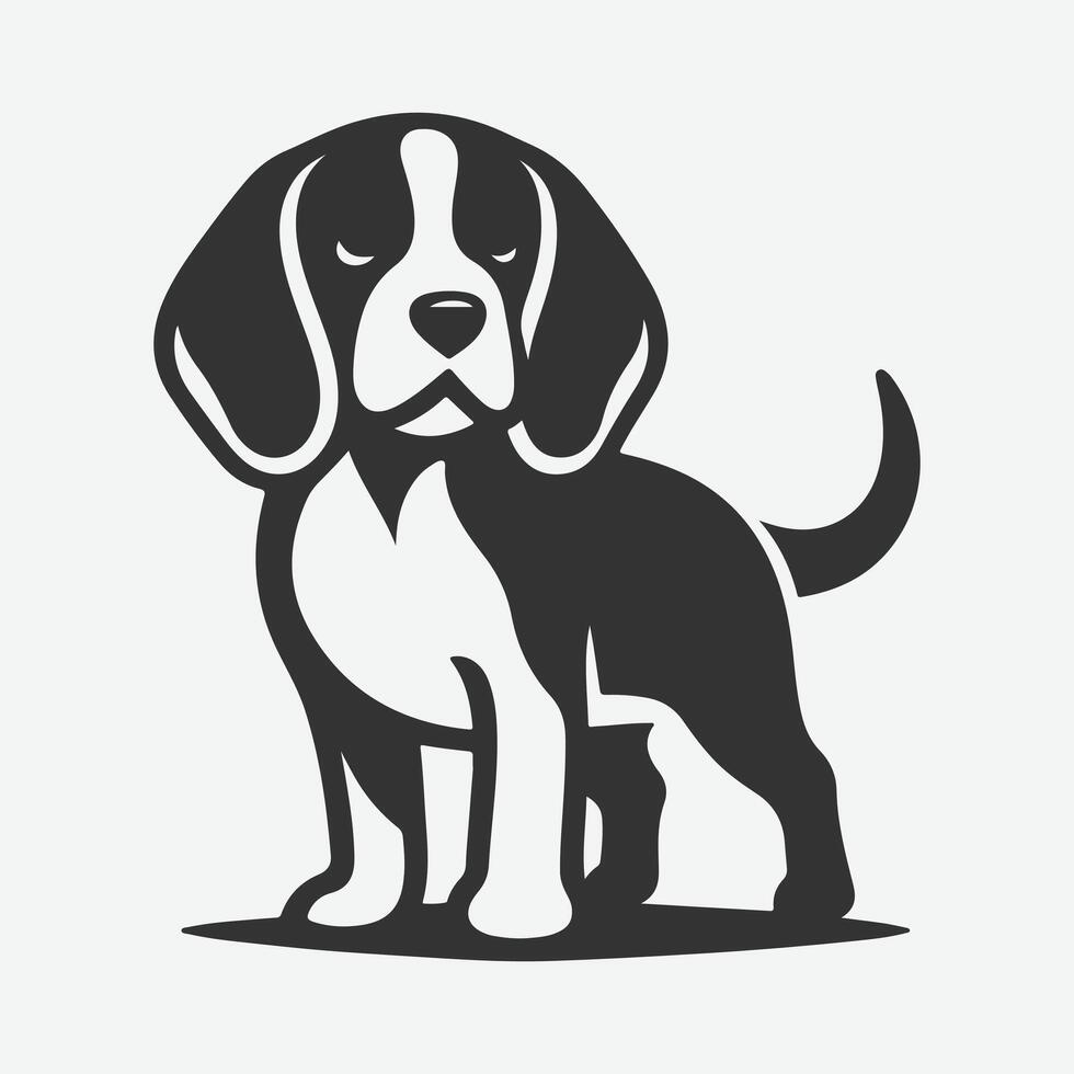 Majestic Beagle Silhouette, Ideal for Art, Crafts, and Design Projects vector