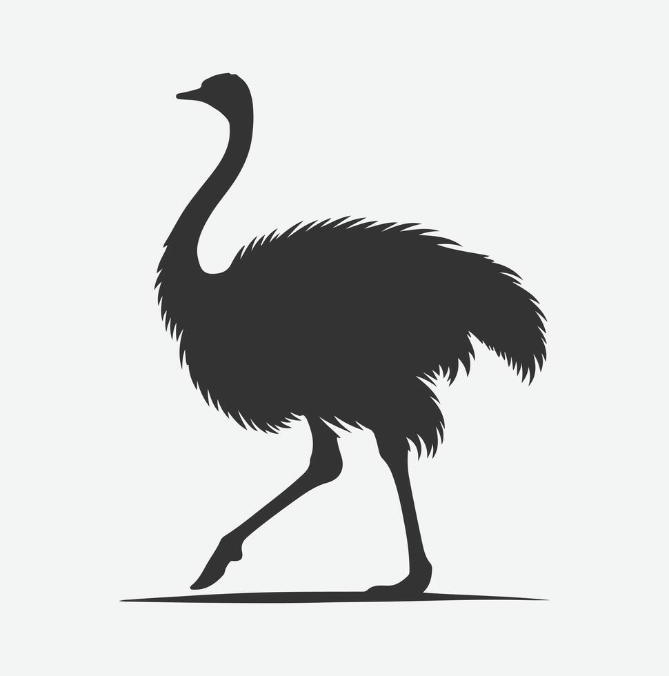 Majestic Ostrich Silhouette, Perfect for Artistic and Design Projects vector