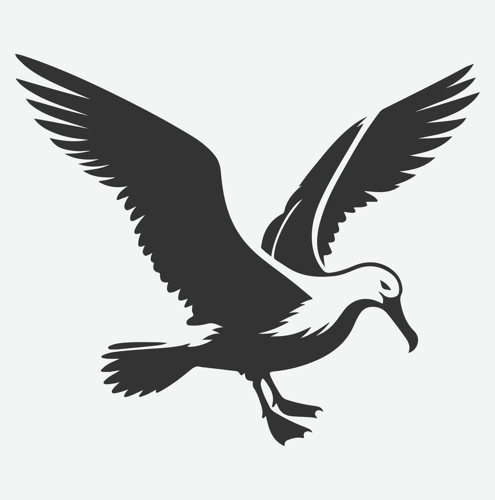Majestic Albatross Silhouette Collection,Ideal for Art and Design Enthusiasts vector