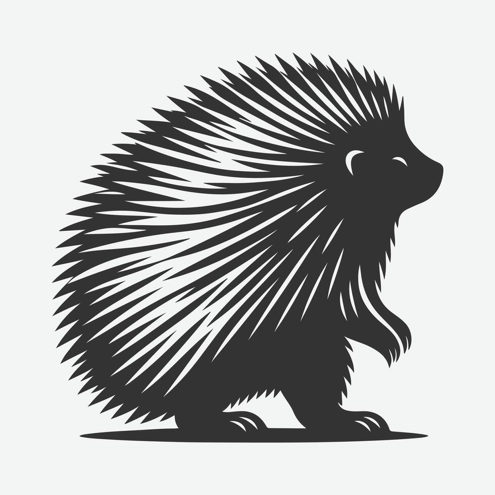 Stunning Porcupine Silhouette, Ideal for Art, Crafts, and Design Projects vector