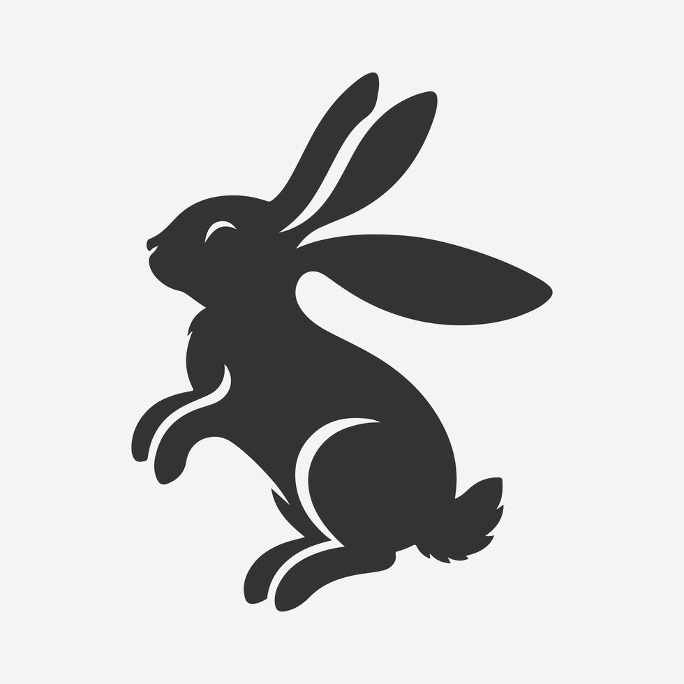 Dynamic Jumping Rabbit Silhouette, Perfect for Art, Design, and Craft Projects vector