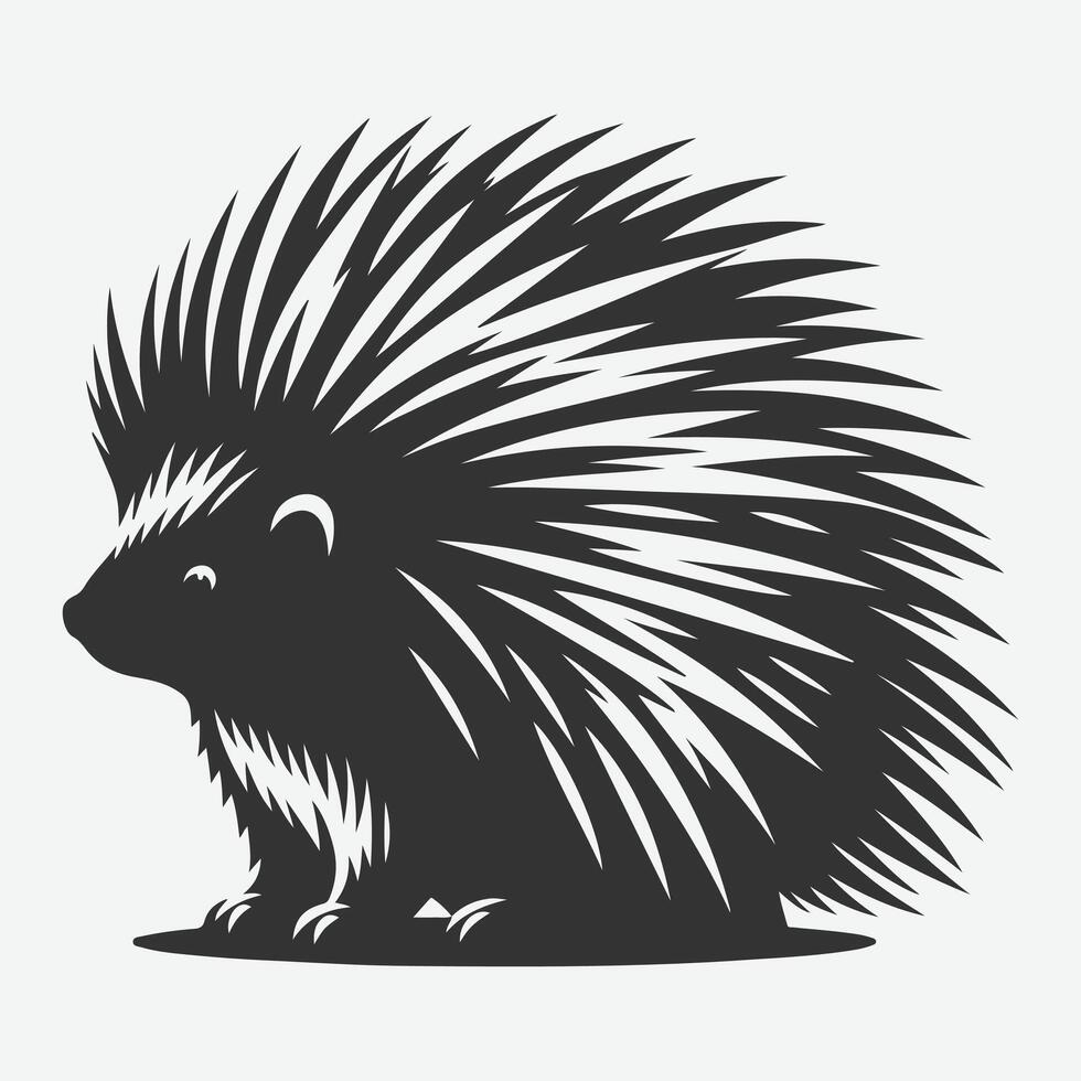 Stunning Porcupine Silhouette, Ideal for Art, Crafts, and Design Projects vector