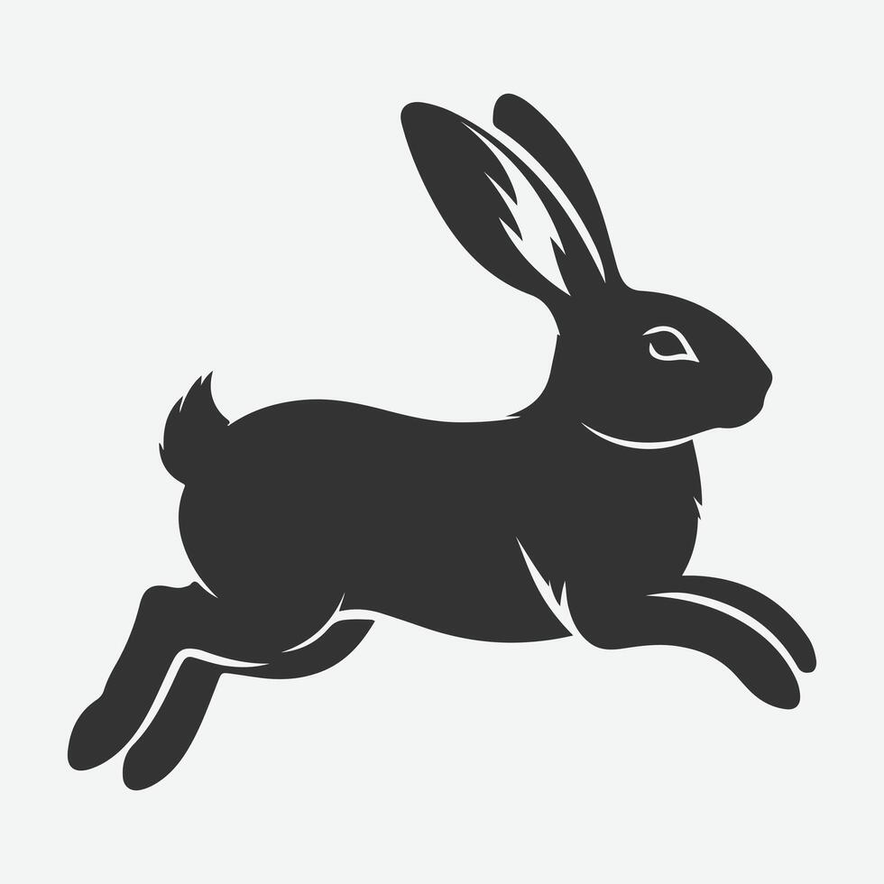 Dynamic Jumping Rabbit Silhouette Perfect for Art, Design, and Craft Projects vector