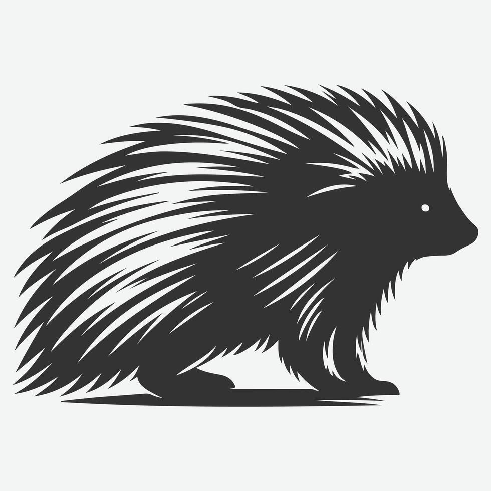 Stunning Porcupine Silhouette, Ideal for Art, Crafts, and Design Projects vector