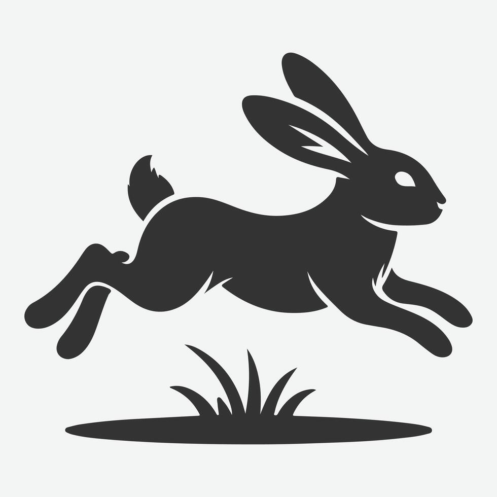 Dynamic Jumping Rabbit Silhouette Perfect for Art, Design, and Craft Projects vector