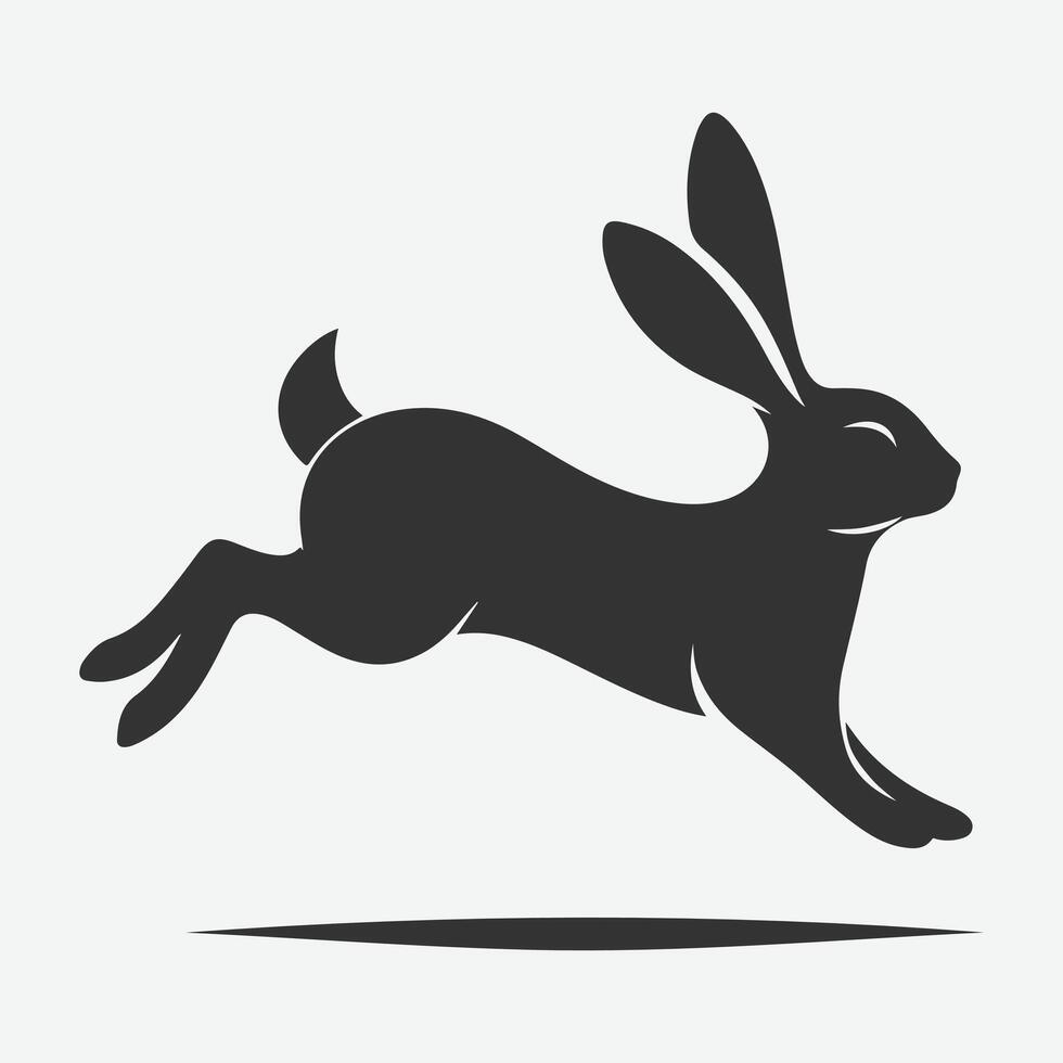 Dynamic Jumping Rabbit Silhouette,Perfect for Art, Design, and Craft Projects vector