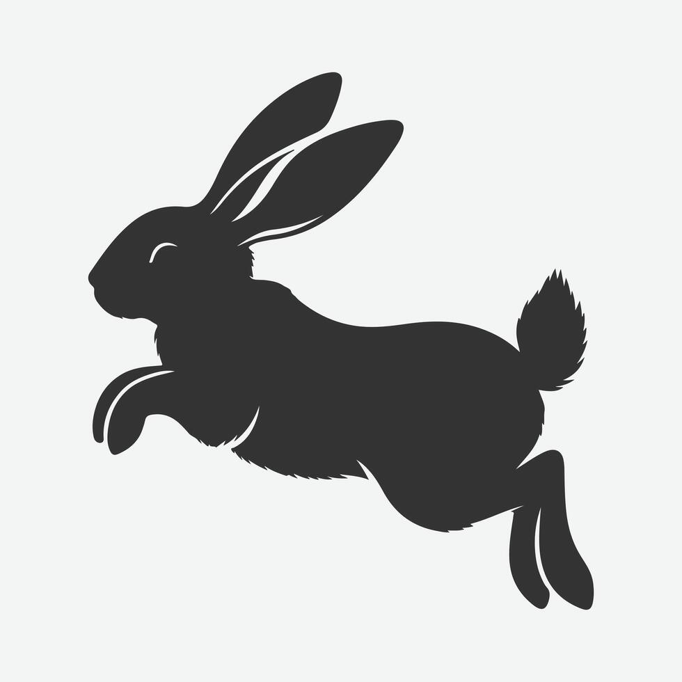 Dynamic Jumping Rabbit Silhouette,Perfect for Art, Design, and Craft Projects vector