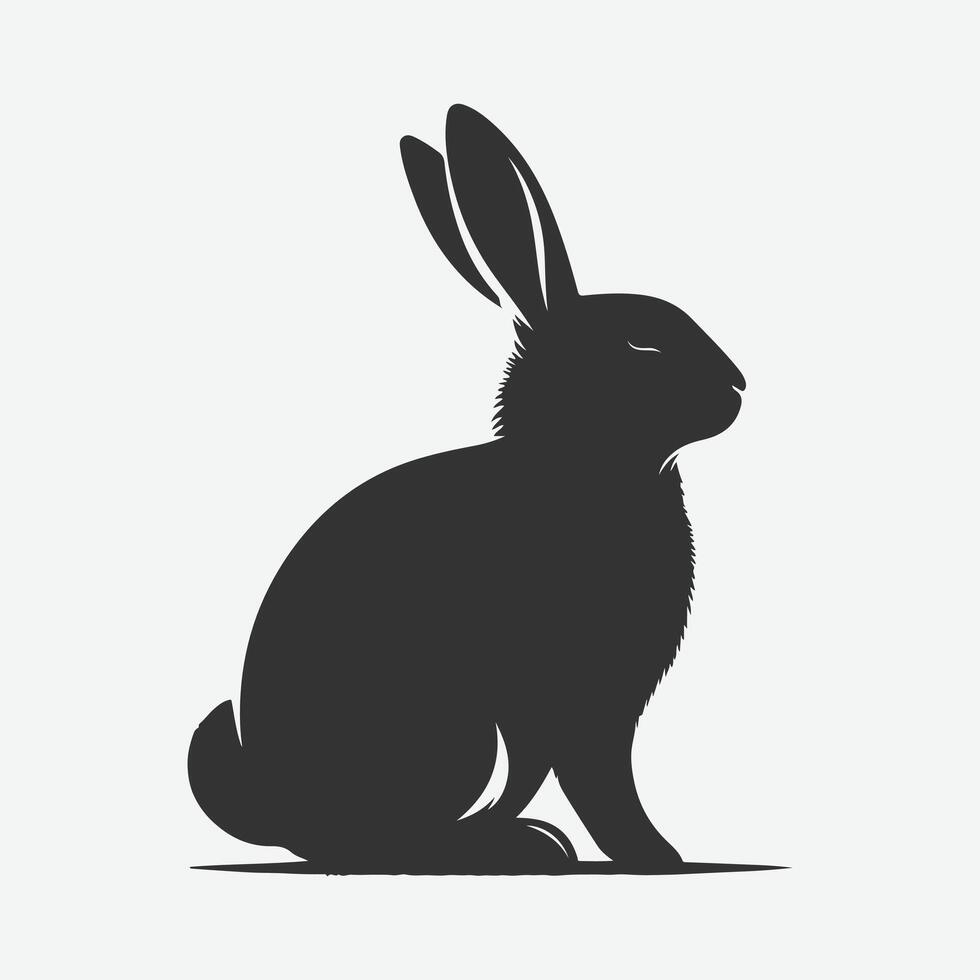 Dynamic Jumping Rabbit Silhouette, Perfect for Art, Design, and Craft Projects vector