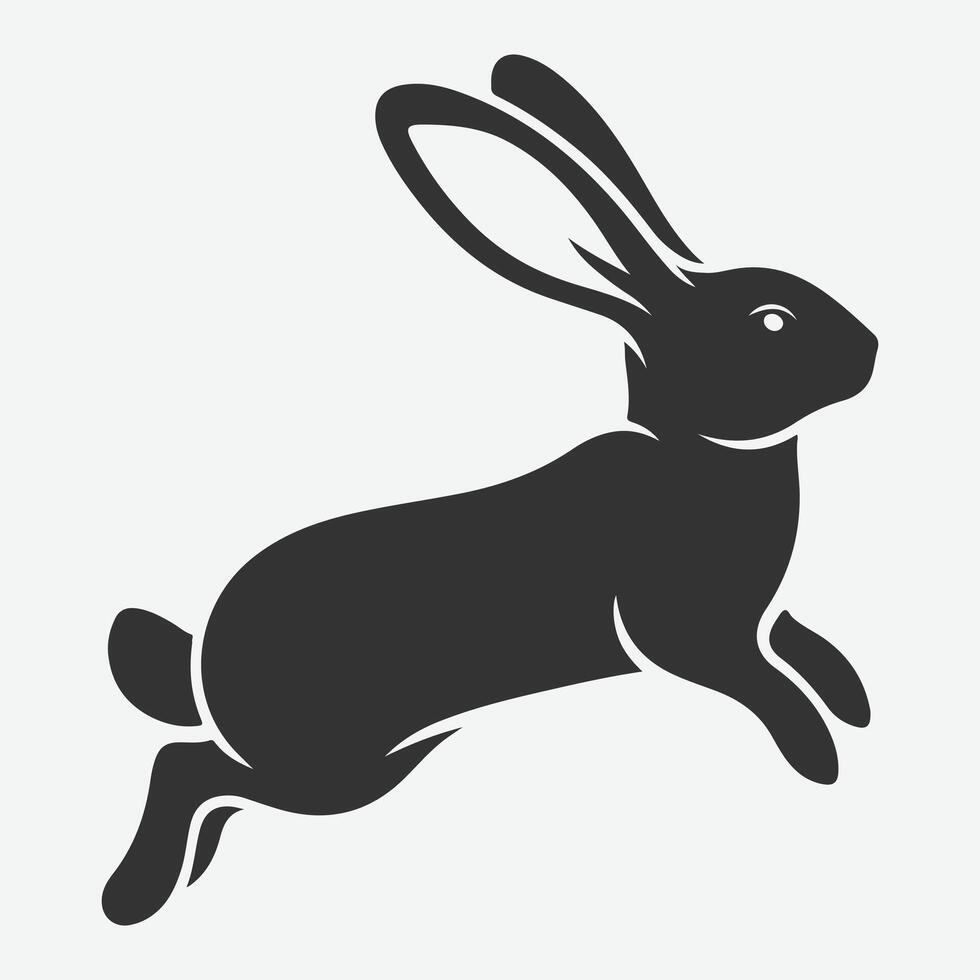 Dynamic Jumping Rabbit Silhouette Perfect for Art, Design, and Craft Projects vector