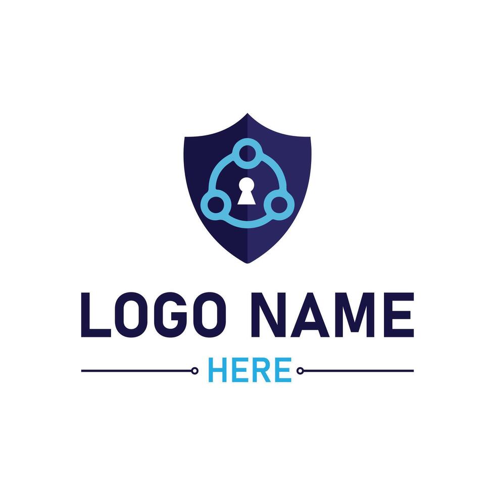 Modern tech secure logo design for business and company vector