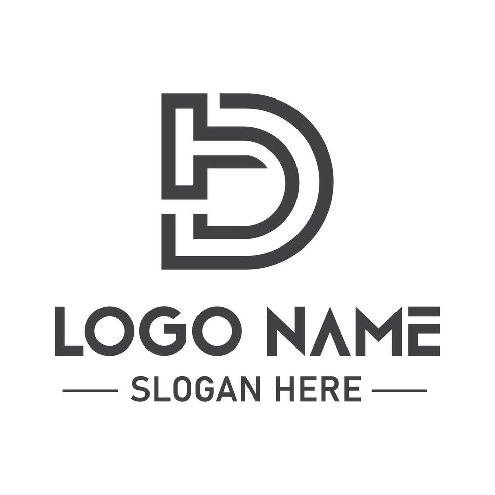 Modern TD letter logo design for business and company vector