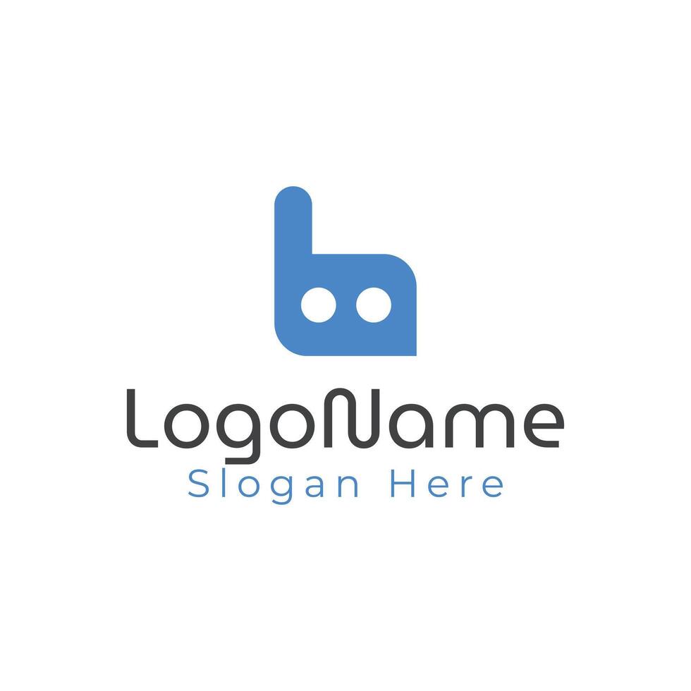 Modern b letter chat logo design for business and company vector