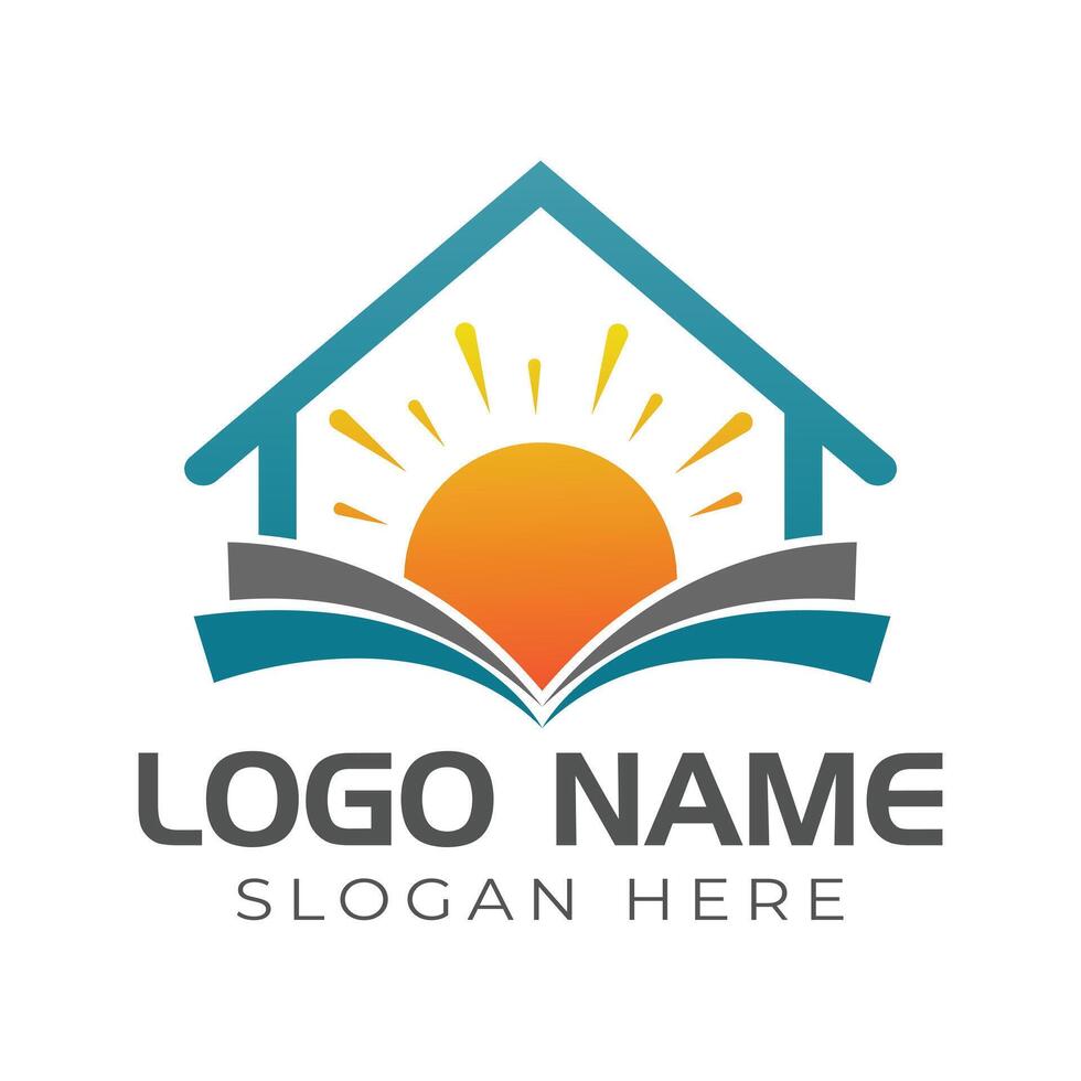 Modern library logo design for business and company vector