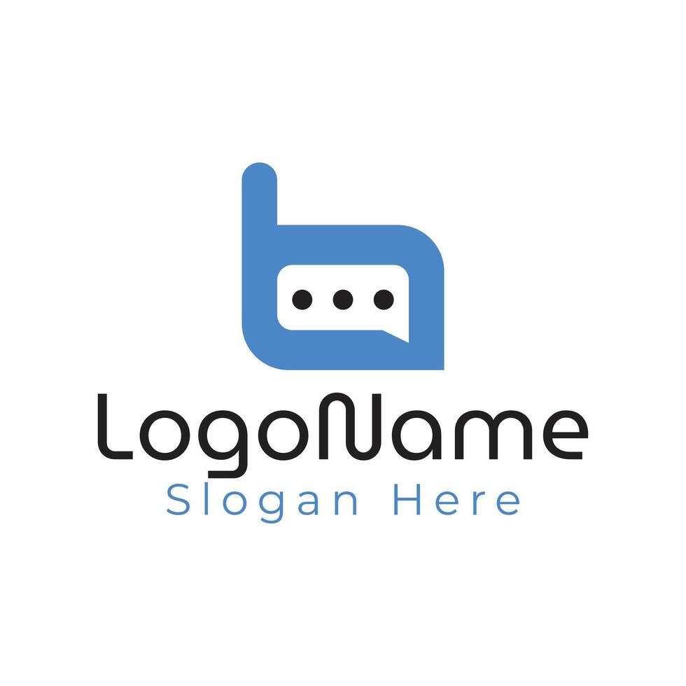 Modern b letter chat logo design for business and company vector