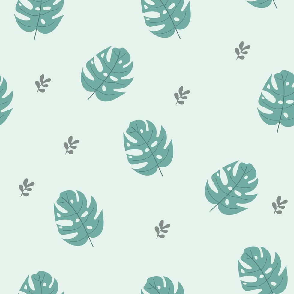 Seamless flower pattern design . Autumn seamless pattern with different leaves and plants, with seasonal colors. vector
