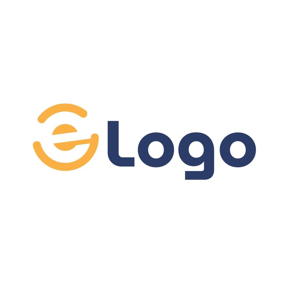 Modern e letter ecommerce logo design for business and company vector