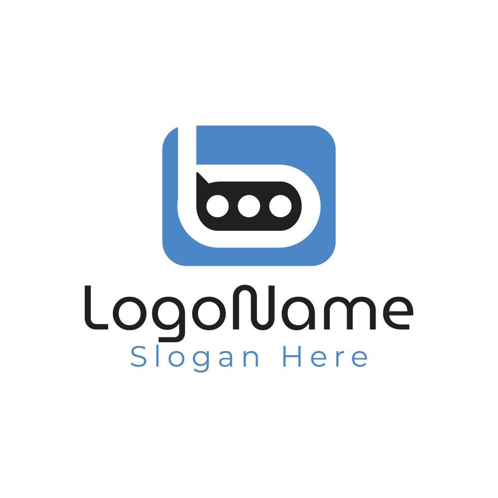 Modern b letter chat logo design for business and company vector