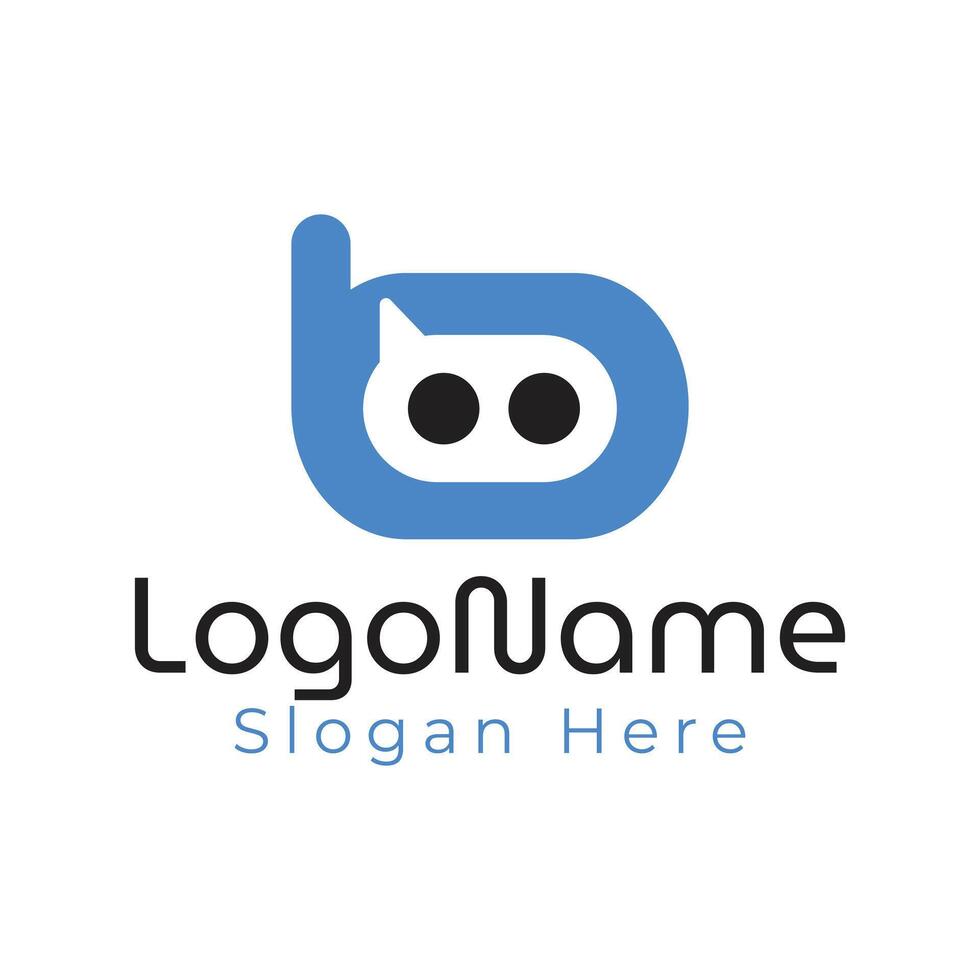 Modern b letter chat logo design for business and company vector