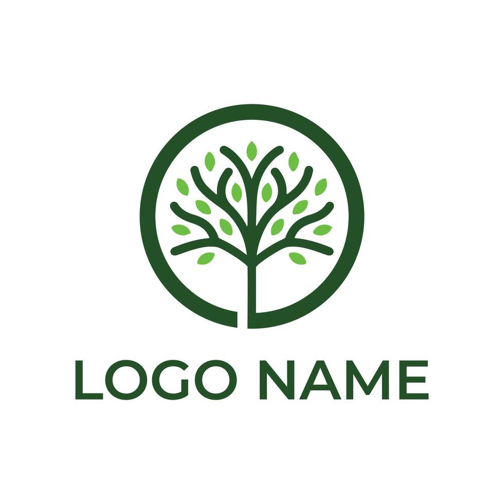 Modern natural logo design for business and company vector