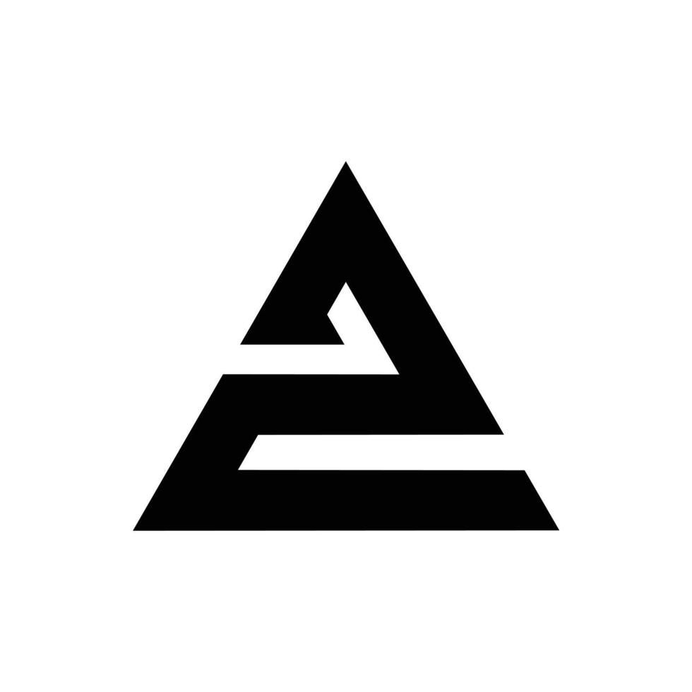 Letter Az or Za triangle shape modern unique logo vector