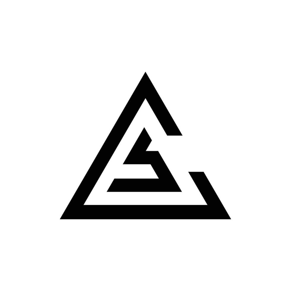 Letter Cs or Sc triangle shape modern unique logo vector