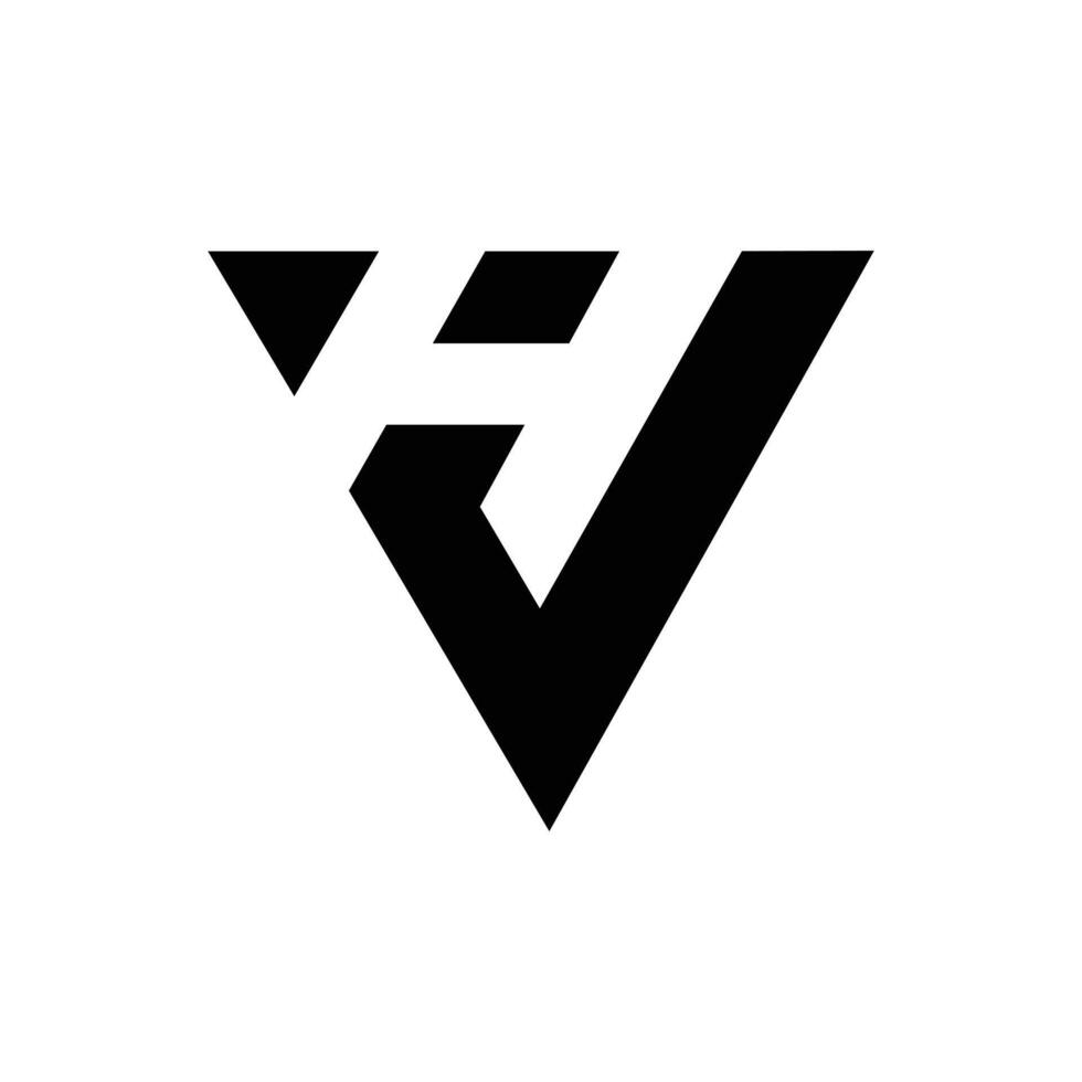 Letter Hj or Hv triangle shape modern branding logo vector