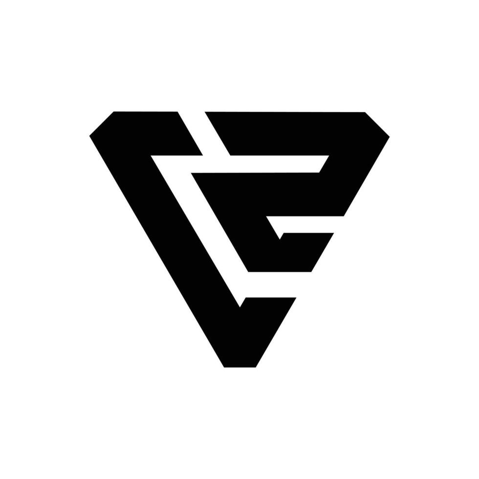 Letter Cv or Cz triangle shape modern unique logoWeb vector