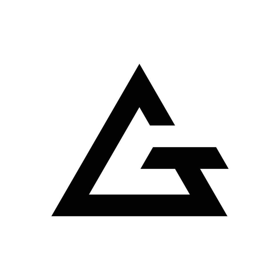 Letter Gt or Tg triangle shape modern branding logo vector