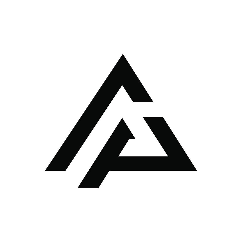 Letter Ap or Pa triangle shape modern branding logo vector