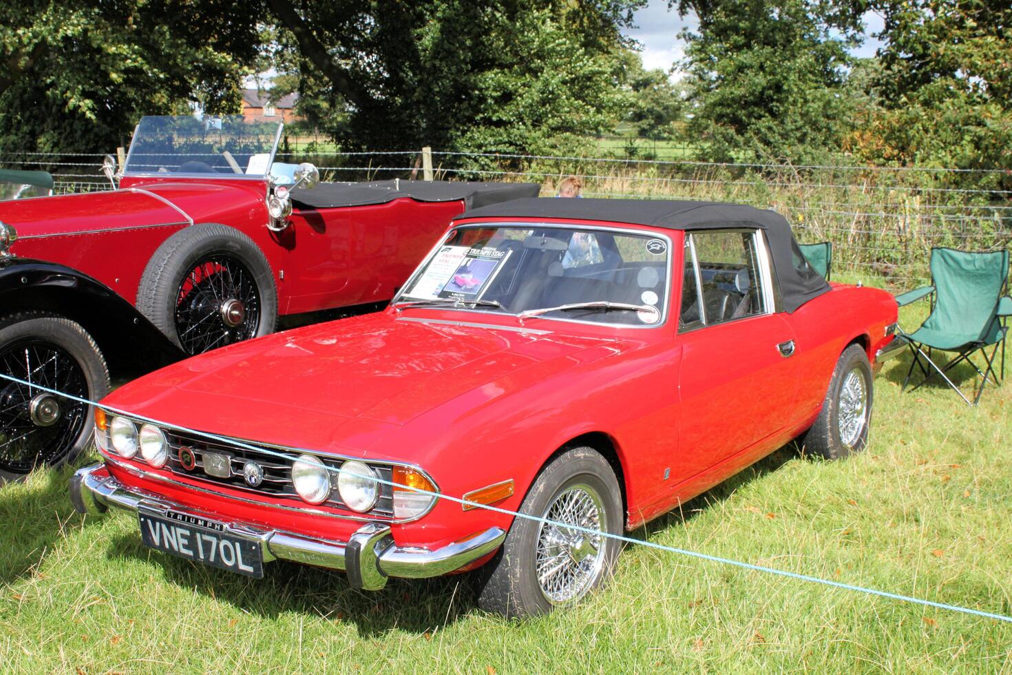 Malpas in Cheshire in the UK in September 2023. A view of a Classic Car photo