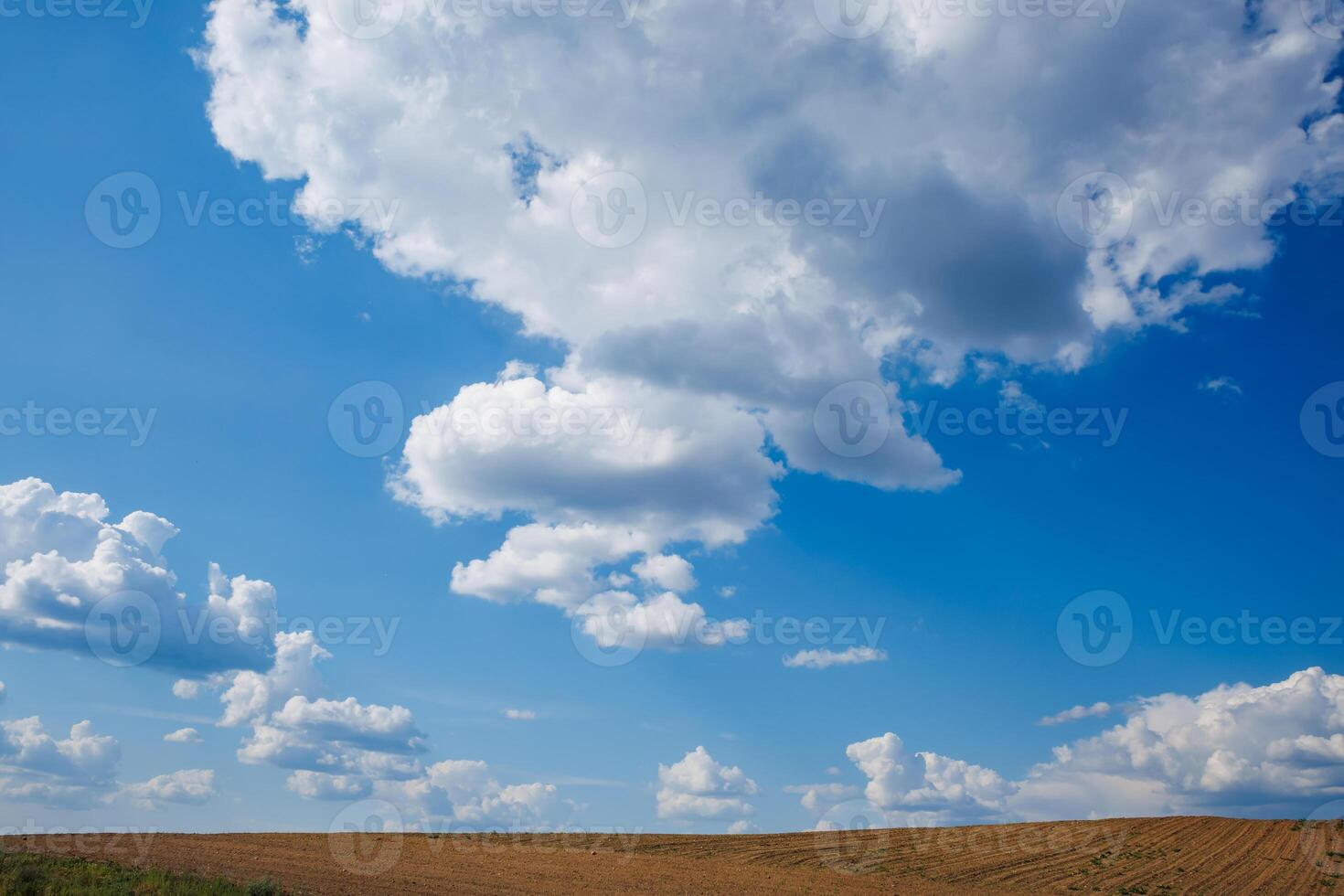 blue sky background with white striped clouds in heaven and infinity may use for sky replacement photo