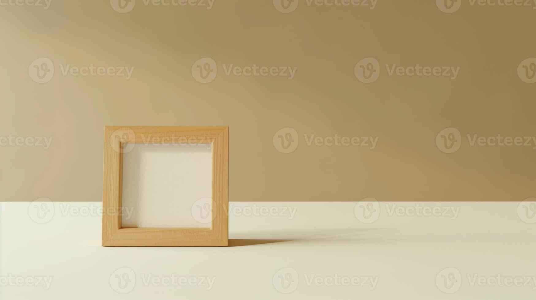A wooden picture frame for photos, in the style of Japanese minimalism. photo