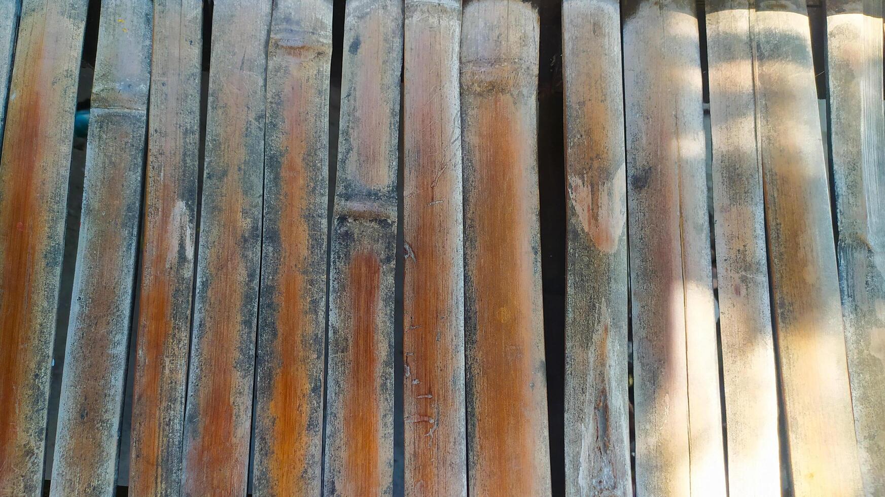 Wooden fences are made from dry bamboo sticks photo