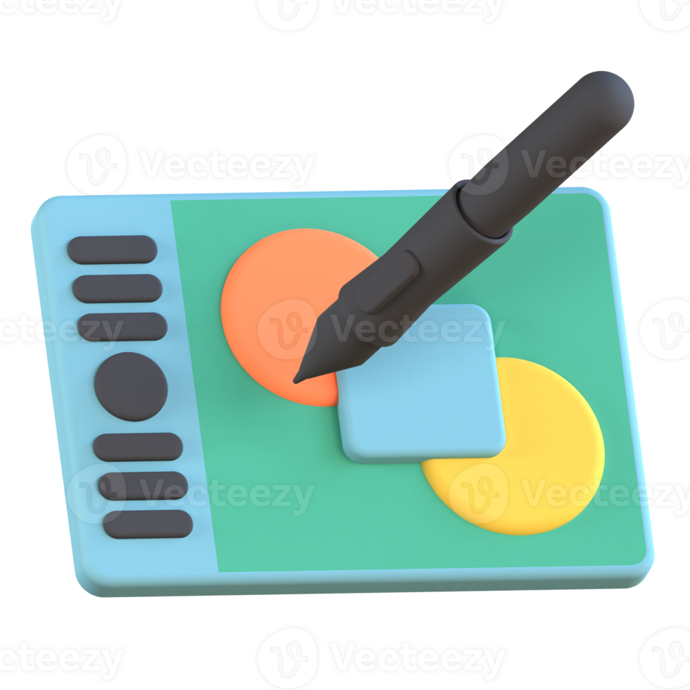3D Illustration drawing tablet png