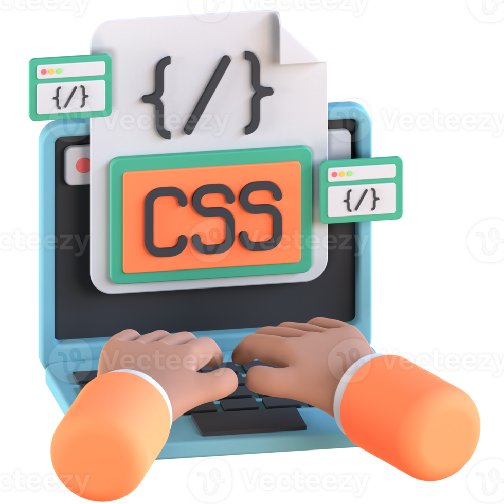 3D Illustration of style sheet language css png