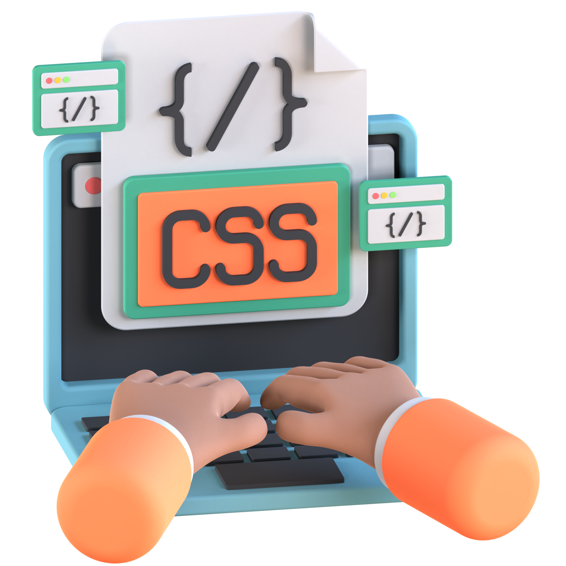 3D Illustration of style sheet language css 47195519 PNG