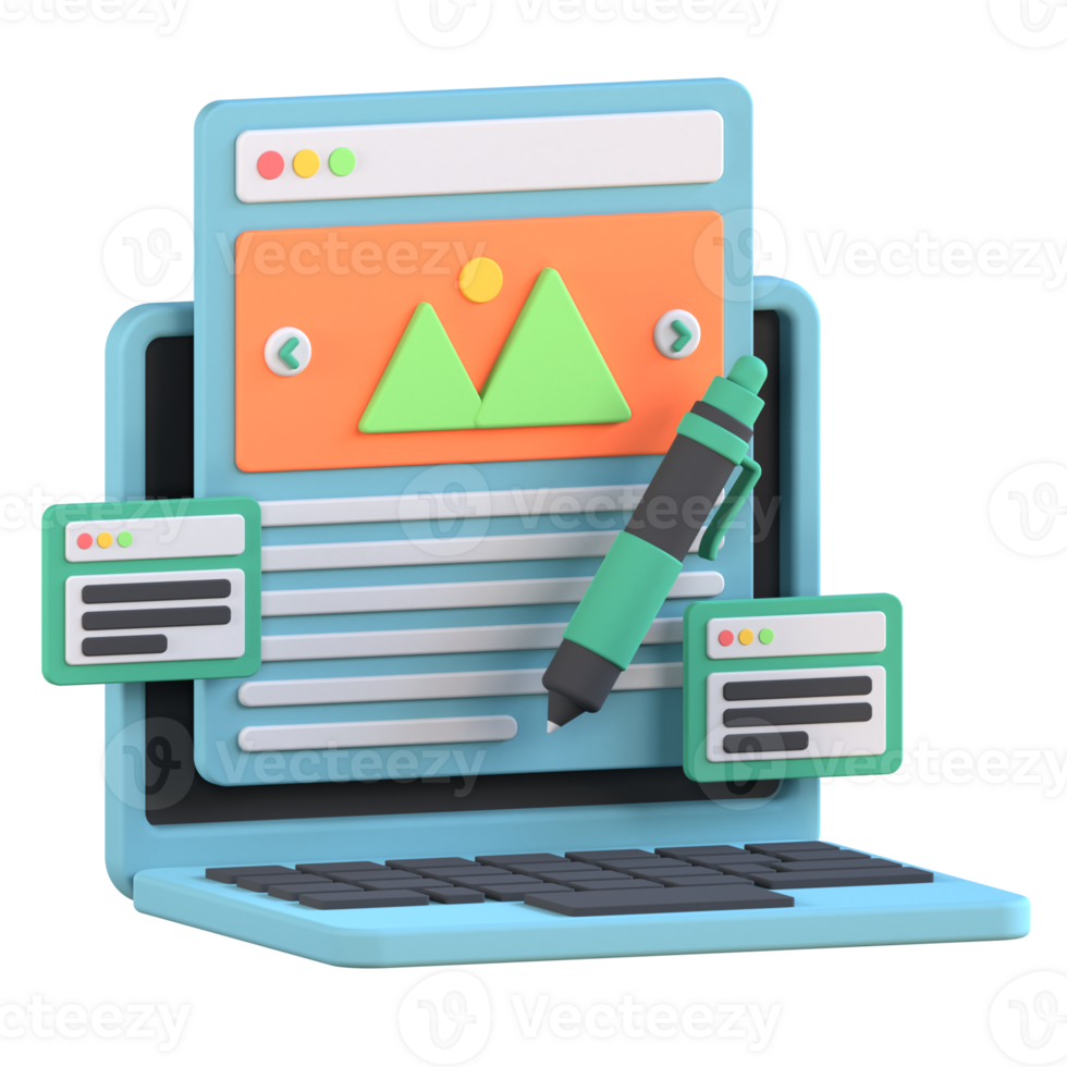 3D Illustration content png