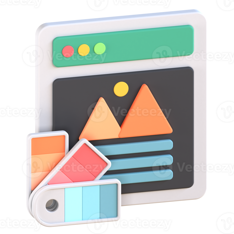 3D Illustration color palette png