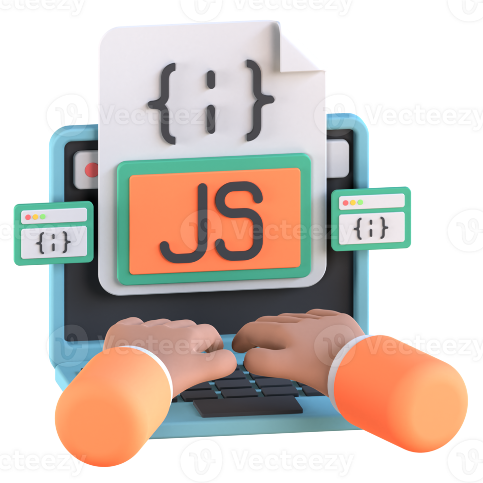 3D Illustration of scripting language javascript png